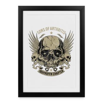 Sons of Arthritis Ibuprofen Chapter Biker - Framed poster (27 × 37 cm) - black - Front