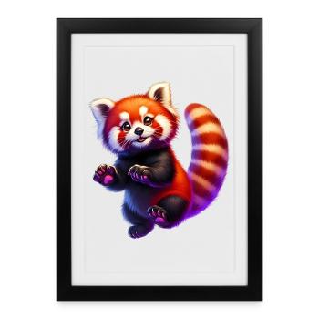 Petit panda - Affiche encadrée (27 × 37 cm) - noir - Devant