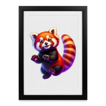Petit panda - Affiche encadrée (27 × 37 cm) - noir - Devant