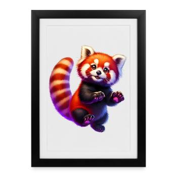 Red panda - Framed poster (27 × 37 cm) - black - Front