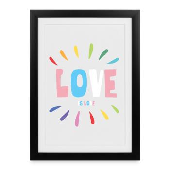 Mois de la fierté LGBT - Love is Love - Affiche encadrée (27 × 37 cm) - noir - Devant