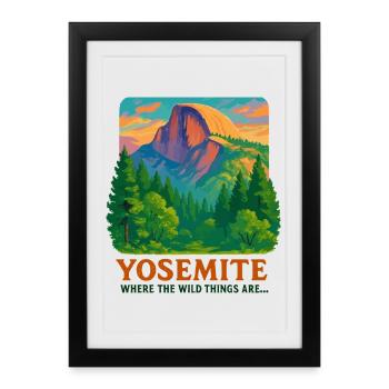 Nature sauvage de Yosemite - Affiche encadrée (27 × 37 cm) - noir - Devant