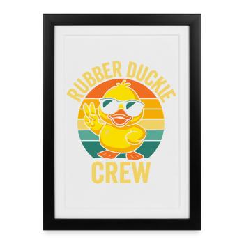Rubber Duckie Crew Sunglasses Illustration - Framed poster (27 × 37 cm) - black - Front