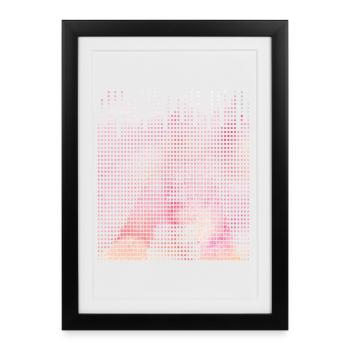 Abstrakte Geometrie Letter A, Name, der Bu in Pink - Gerahmtes Poster (27 × 37 cm) - Schwarz - Vorne