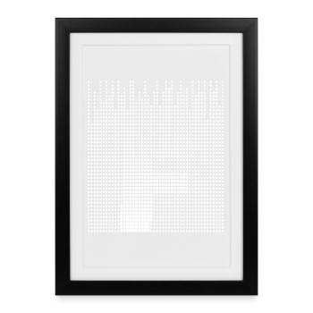 Abstraktes geometrisches Muster der Buchstabe F - Gerahmtes Poster (27 × 37 cm) - Schwarz - Vorne