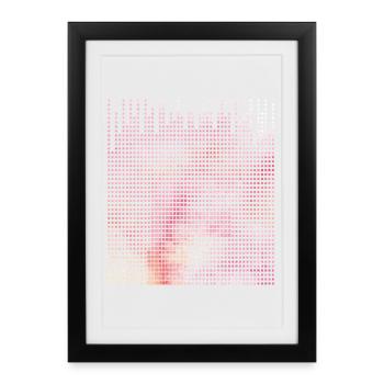 Abstrakte rosa Letter F-Illustration - Gerahmtes Poster (27 × 37 cm) - Schwarz - Vorne