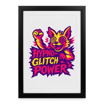 Hypno Glitch Power ! - Affiche encadrée (27 × 37 cm) - noir - Devant