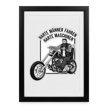 Des hommes durs, des machines dures - Affiche encadrée (27 × 37 cm) - noir - Devant