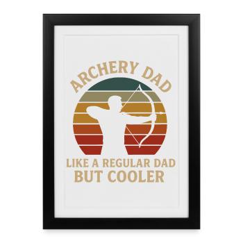 Archery Dad Retro Sunset Design - Framed poster (27 × 37 cm) - black - Front