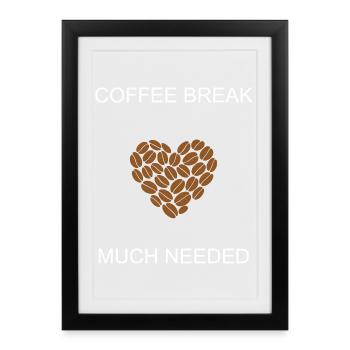 Pause-café bien méritée Pause essentielle quotidienne - Affiche encadrée (27 × 37 cm) - noir - Devant