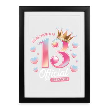 13th birthday teenager gift - Framed poster (27 × 37 cm) - black - Front
