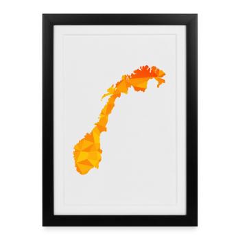 Norvège - Norvège - Norvège - Drapeau - Scandinavie - Affiche encadrée (27 × 37 cm) - noir - Devant