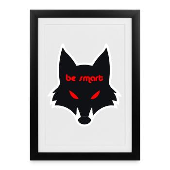 Düstere Wolfgrafik mit Botschaft - Gerahmtes Poster (27 × 37 cm) - Schwarz - Vorne