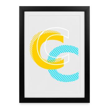 Initial letter C - Framed poster (27 × 37 cm) - black - Front