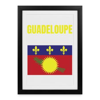 T-shirt drapeau Guadeloupe Antilles - Affiche encadrée (27 × 37 cm) - noir - Devant
