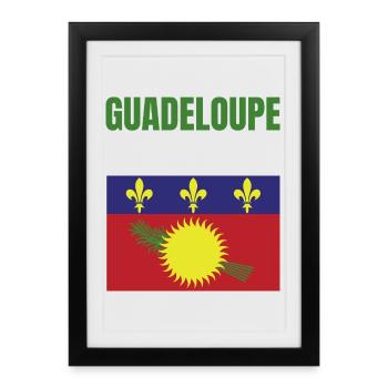 T-shirt drapeau Guadeloupe Antilles - Affiche encadrée (27 × 37 cm) - noir - Devant