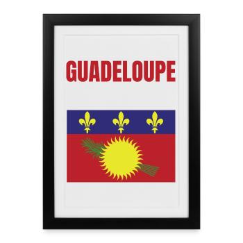 T-shirt drapeau Guadeloupe Antilles - Affiche encadrée (27 × 37 cm) - noir - Devant