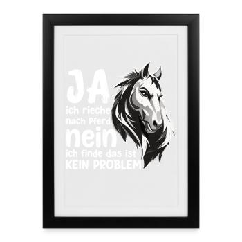Horse Saying with Horse Head Statement Hobby - Framed poster (27 × 37 cm) - black - Front