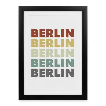 Berlin - Germany - Deutschland - Lettering - Framed poster (27 × 37 cm) - black - Front