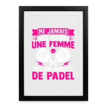 A woman with a tennis racket - Framed poster (27 × 37 cm) - black - Front