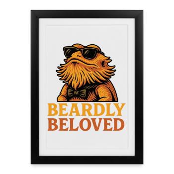 Bearded Dragon Pun Funny Lizard Reptile - Framed poster (27 × 37 cm) - black - Front