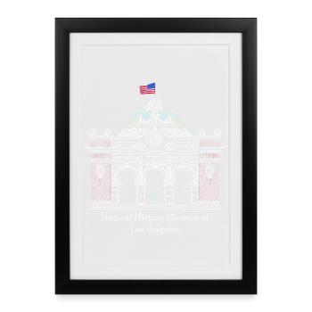 Musées d’histoire naturelle LA, Los Angeles Dessin - Affiche encadrée (27 × 37 cm) - noir - Devant