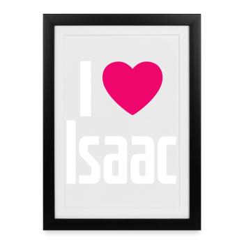 I Love Isaac Pink Heart I Love Isaac - Framed poster (27 × 37 cm) - black - Front