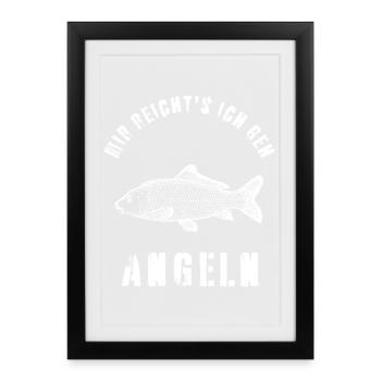 J’en ai assez, je vais PÊCHER en plein air. Pêcher drôle. - Affiche encadrée (27 × 37 cm) - noir - Devant