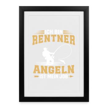 La pêche à la retraite, c’est mon métier - Affiche encadrée (27 × 37 cm) - noir - Devant