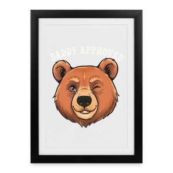 Daddy Approved Wink Bear - Framed poster (27 × 37 cm) - black - Front