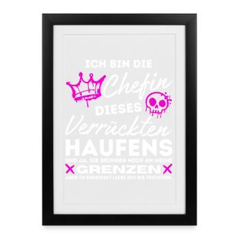 Patron de cette bande folle de cadeaux patron - Affiche encadrée (27 × 37 cm) - noir - Devant