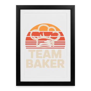 Team Baker Rétro - Affiche encadrée (27 × 37 cm) - noir - Devant