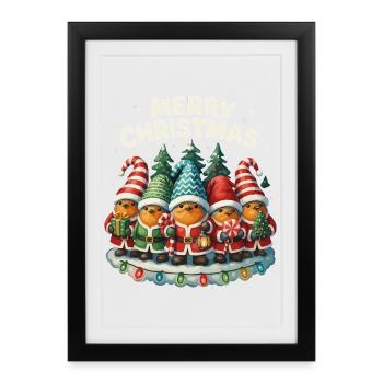 Funny Robin Christmas Gift Cute - Framed poster (27 × 37 cm) - black - Front