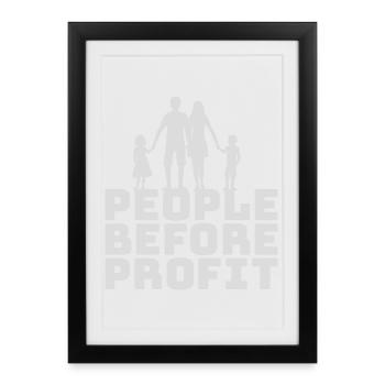 People Before Profit Activism Justice Logo - Framed poster (27 × 37 cm) - black - Front