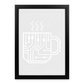 Circuit Mug Glyph Tech Brew - Affiche encadrée (27 × 37 cm) - noir - Devant