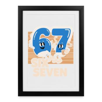 67 Six Seven meme Sauna Spa - Italian Lust - Affiche encadrée (27 × 37 cm) - noir - Devant