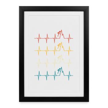 Escalade Battement de cœur grimpeur - Affiche encadrée (27 × 37 cm) - noir - Devant