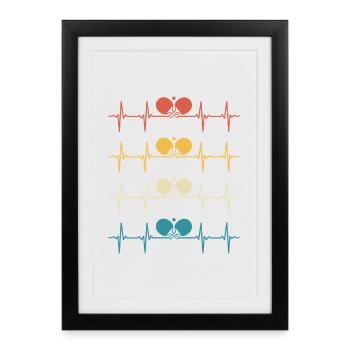 Table tennis heartbeat table tennis ping pong - Framed poster (27 × 37 cm) - black - Front