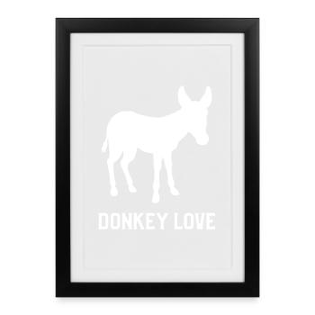 Donkey Love - Framed poster (27 × 37 cm) - black - Front