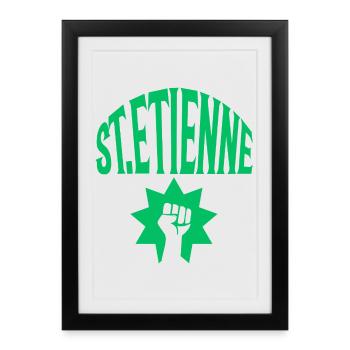 Saint-Étienne - Affiche encadrée (27 × 37 cm) - noir - Devant
