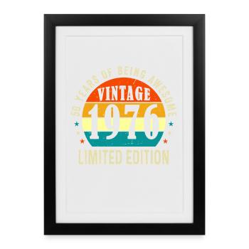 Vintage 1976 Limited Edition 50 Year Old Gift - Framed poster (27 × 37 cm) - black - Front