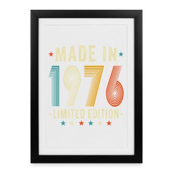 Vintage 1976 Limited Edition, 50 Years Old Gifts - Framed poster (27 × 37 cm) - black - Front
