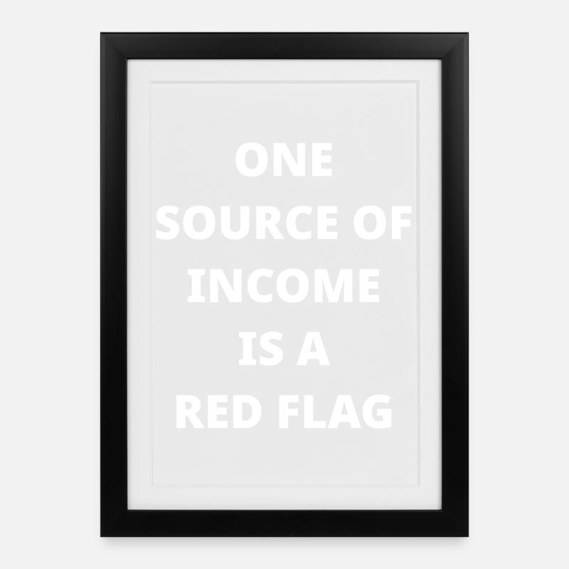 Red-Flag-Einkommensgrafik - Gerahmtes Poster (27 × 37 cm) - Schwarz