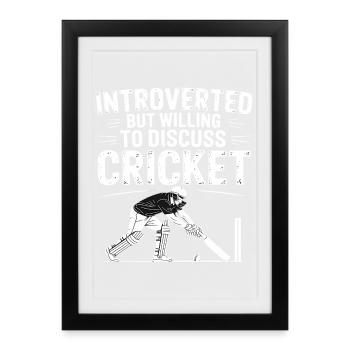 Funny Cricket Saying Vintage Cricket Game - Framed poster (27 × 37 cm) - black - Front