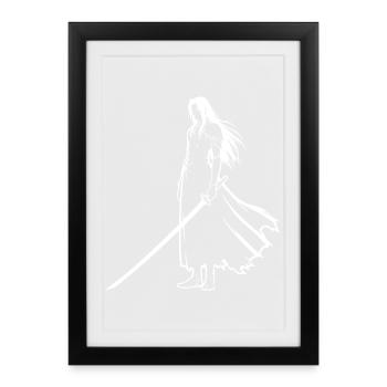 Anime Swordsman Ronin Manga Vector - Framed poster (27 × 37 cm) - black - Front