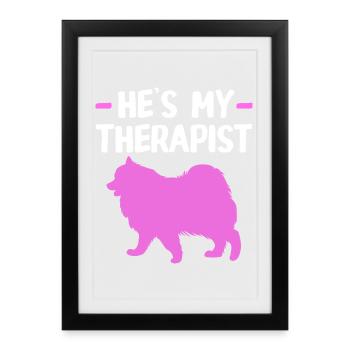 Thérapeute en thérapie canine Éducateur canin - Affiche encadrée (27 × 37 cm) - noir - Devant