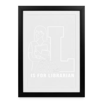 Bookworm Library Reading - Framed poster (27 × 37 cm) - black - Front