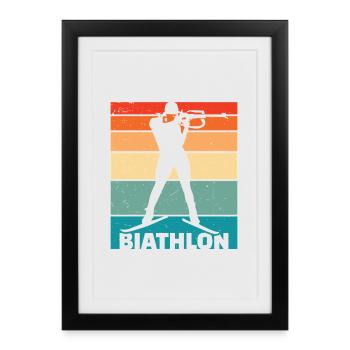 Biathlon - Affiche encadrée (27 × 37 cm) - noir - Devant