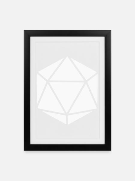 Diamant polyédrique géométrique - Affiche encadrée (27 × 37 cm) - noir