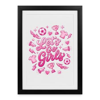 Supporter de football football féminine - Affiche encadrée (27 × 37 cm) - noir - Devant
